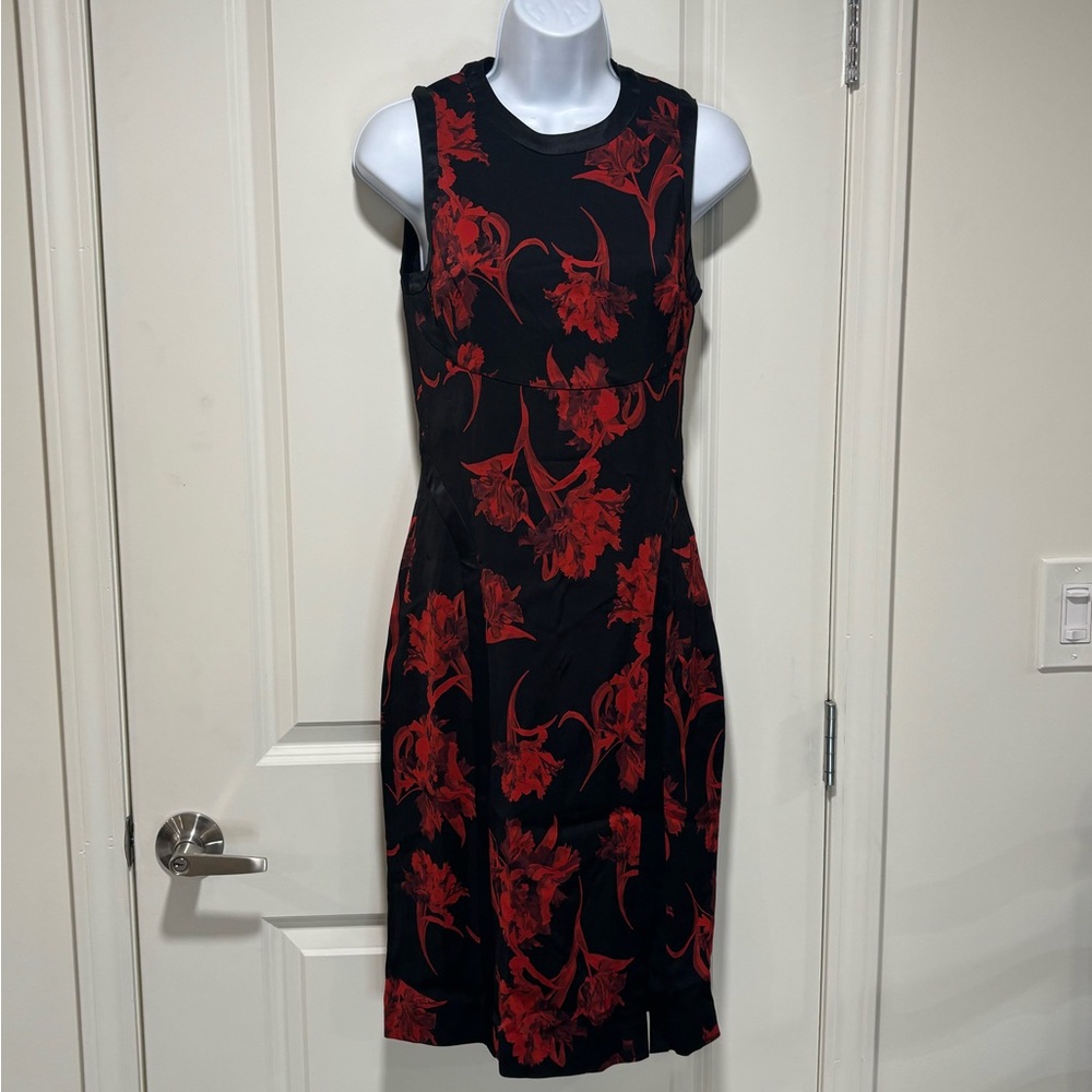 Roberto Cavalli Elegant Black and Red Midi Dress